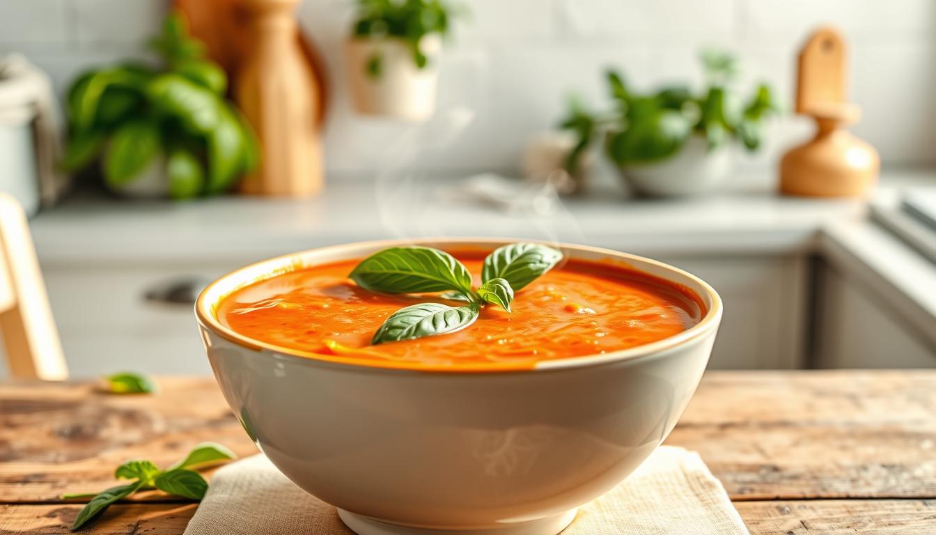 Creamy Tomato & Basil Soup (Dairy-Free)