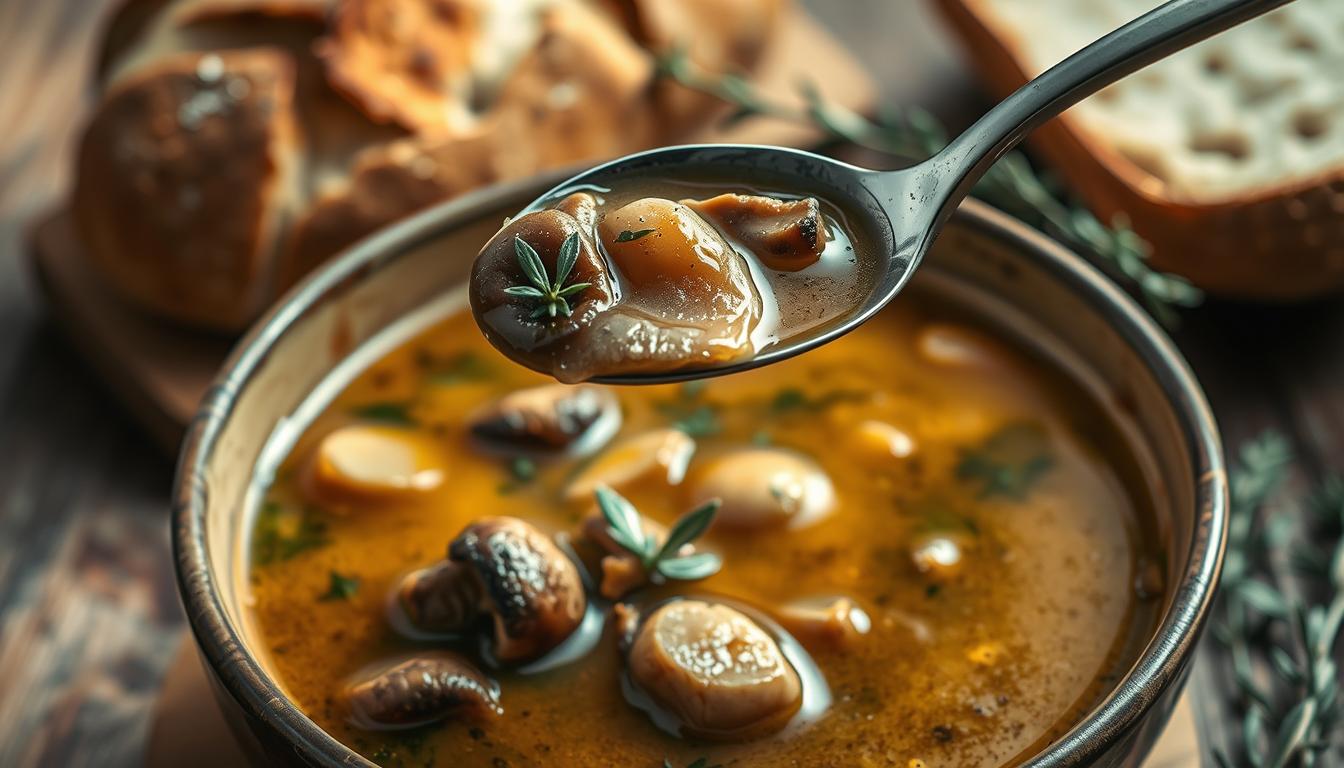 Garlic Roasted Mushroom & Thyme Soup