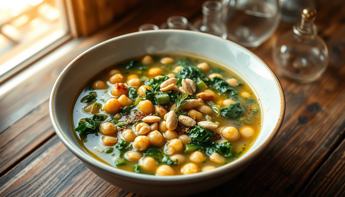 Mediterranean Chickpea & Kale Soup