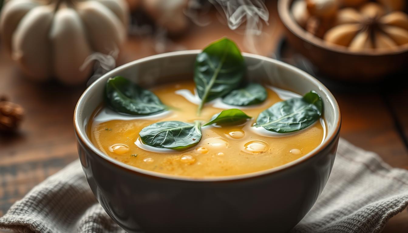 Roasted Garlic & Spinach Soup