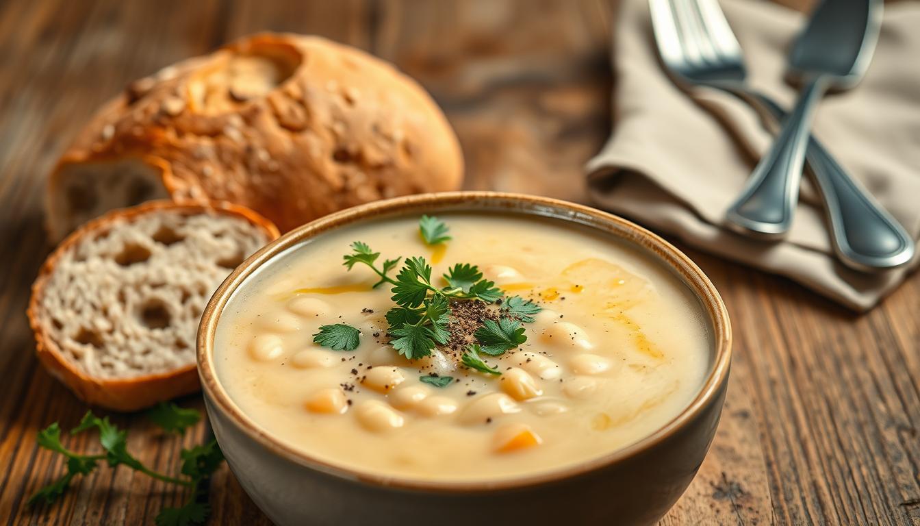 Simple Garlic & White Bean Soup