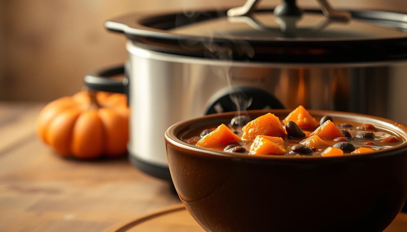 Slow Cooker Black Bean & Sweet Potato Soup