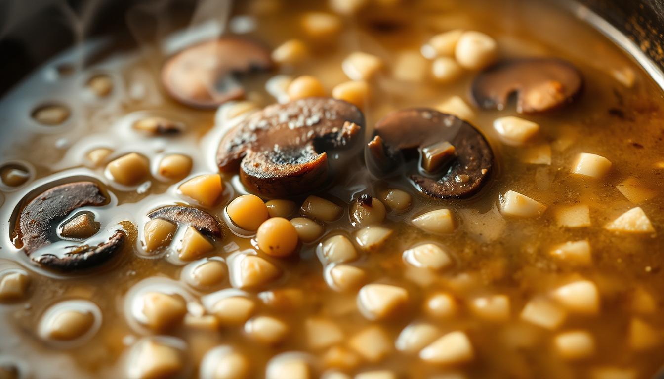 Slow Cooker Mushroom Barley Soup