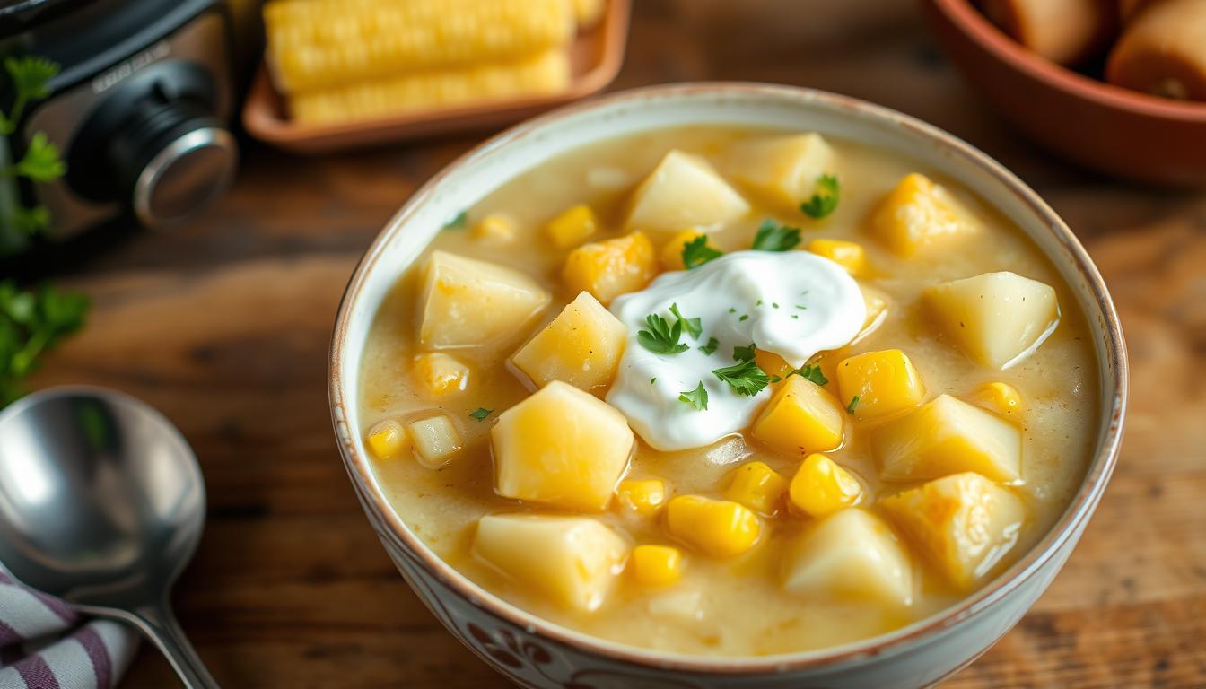 Slow Cooker Potato & Corn Chowder