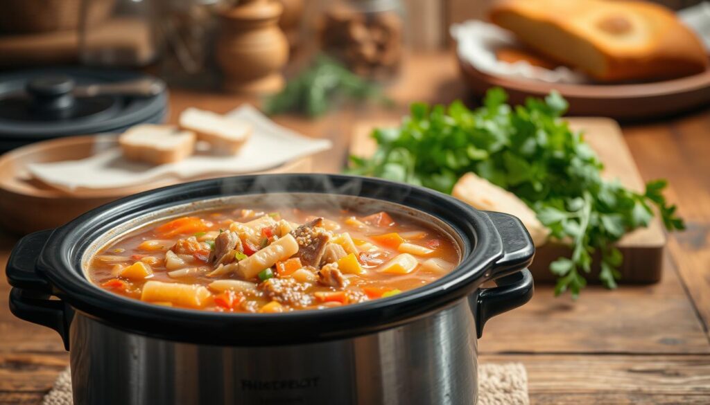 hearty slow cooker minestrone soup recipe