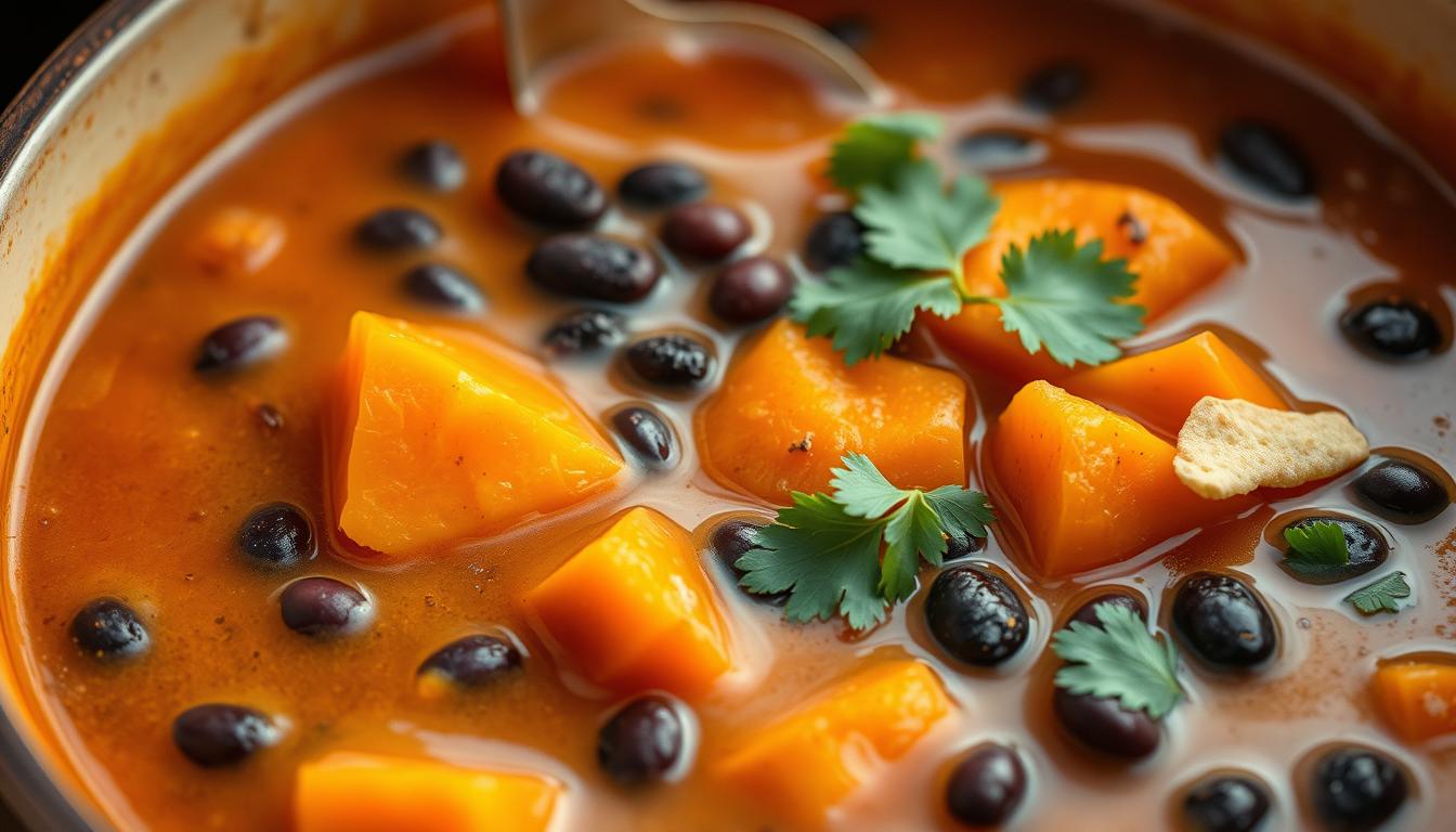 Slow Cooker Sweet Potato & Black Bean Soup