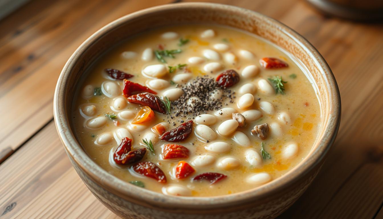 Slow Cooker Tuscan White Bean Soup