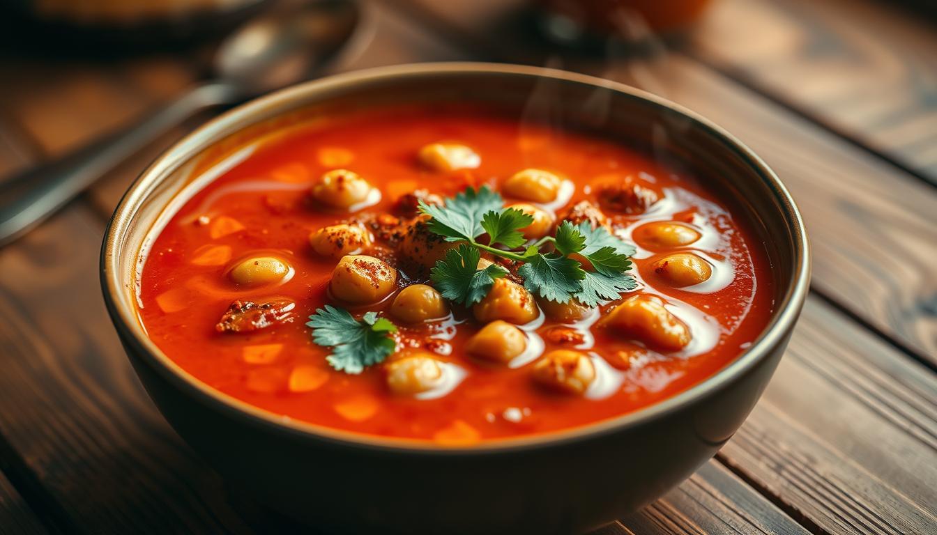 Spicy Roasted Tomato & Chickpea Soup