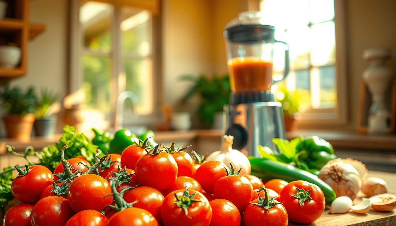 Summer Gazpacho with Fresh Tomatoes