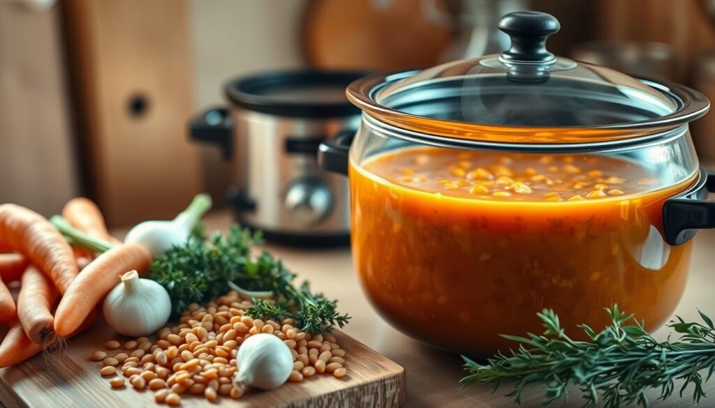 Slow Cooker Carrot Soup with Lentil 