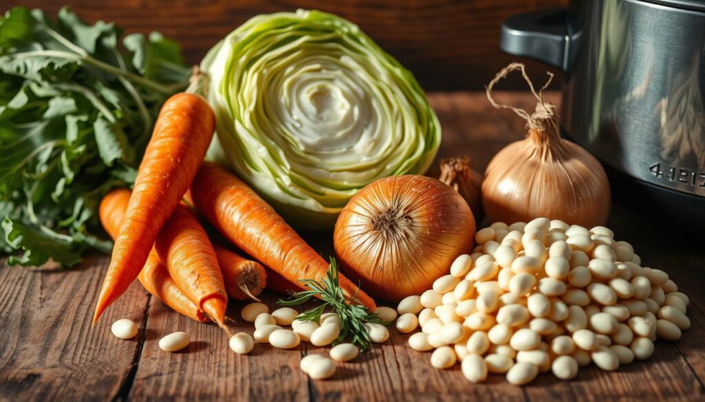slow cooker cabbage & bean soup recipe ingredients