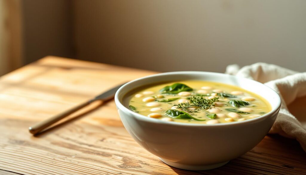 Protein Soup - spinach and white beans protein soup