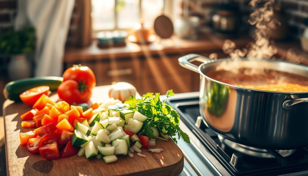 Zucchini Soup - step-by-step guide to making tomato zucchini soup