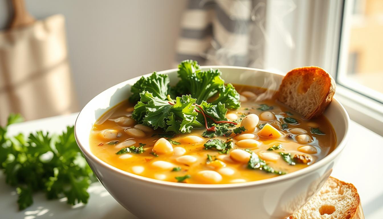 Cabbage, Kale & White Bean Detox Soup