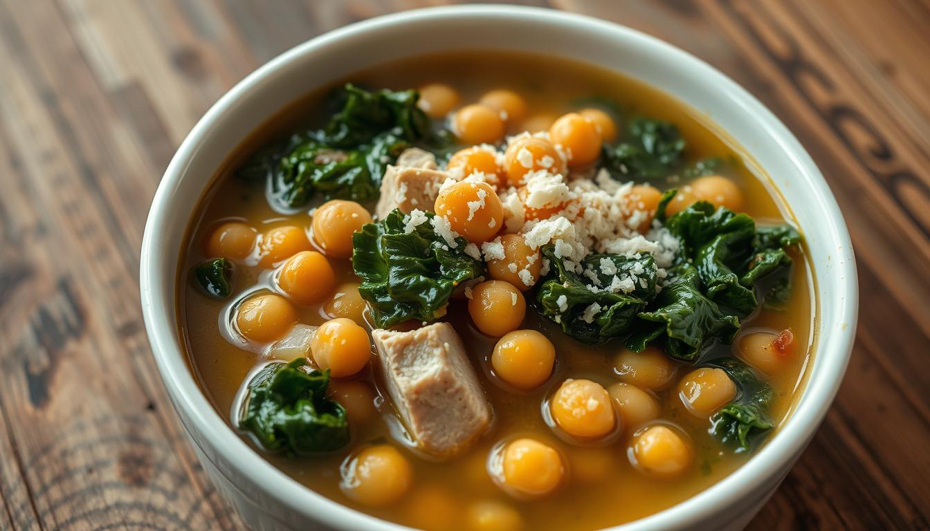 Slow Cooker Chickpea & Kale Soup