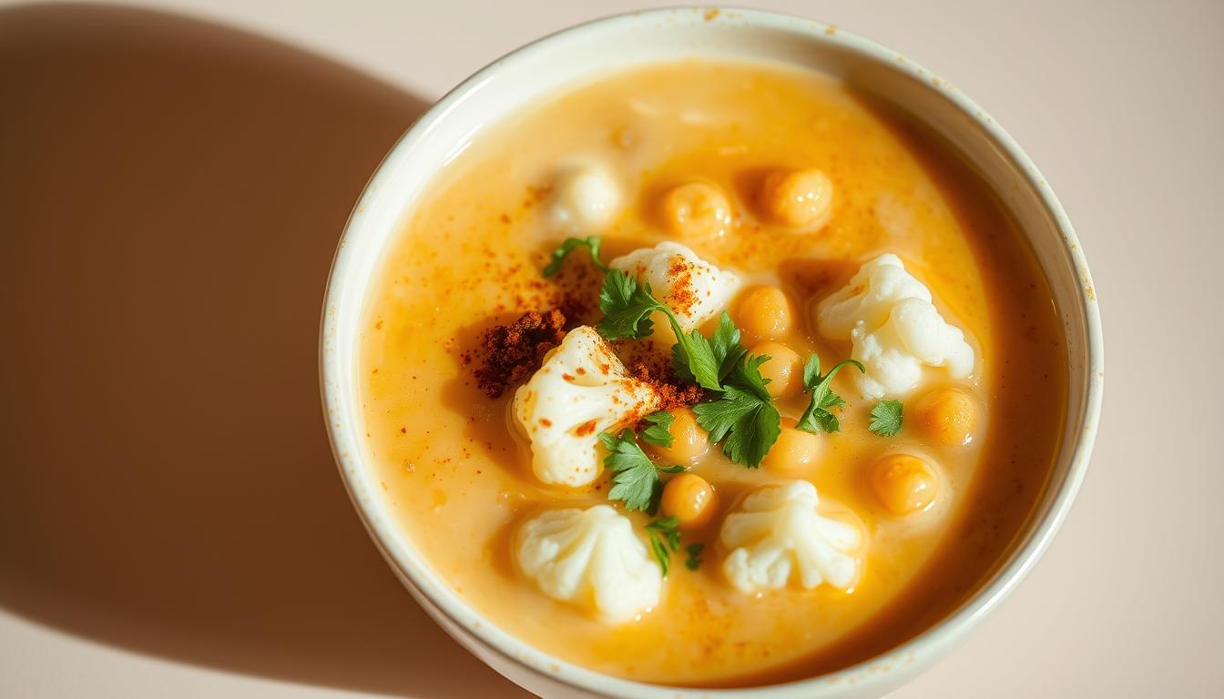 Spiced Cauliflower & Chickpea Soup