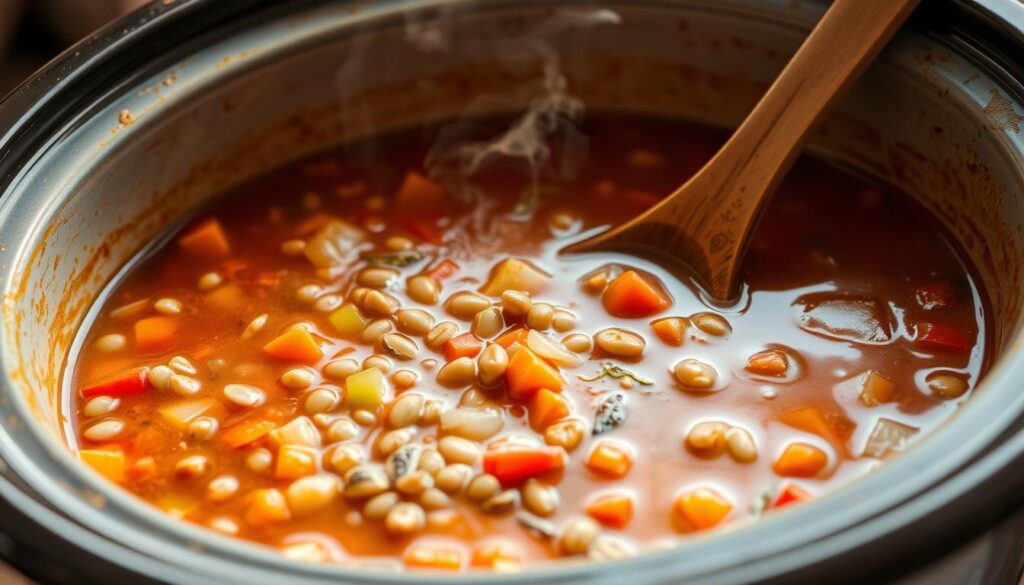 tomato and lentil soup​ - slow cooker vegetarian soup